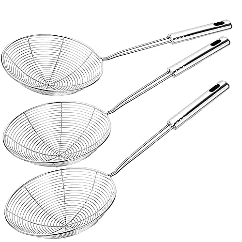 Stainless Steel Spider Strainer Skimmer Spoons Long Handle Wire Skimmer ladle 